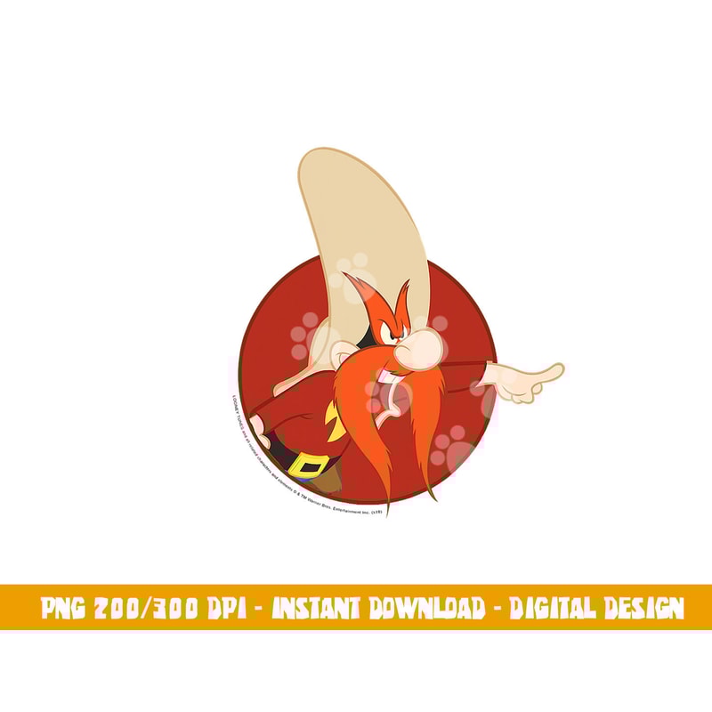 Looney Tunes Yosemite Sam Red Circle Portrait png, sublimation .jpg
