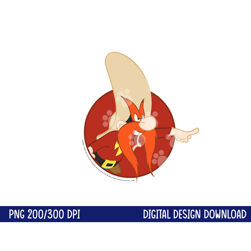 Looney Tunes Yosemite Sam Red Circle Portrait png, sublimation .jpg