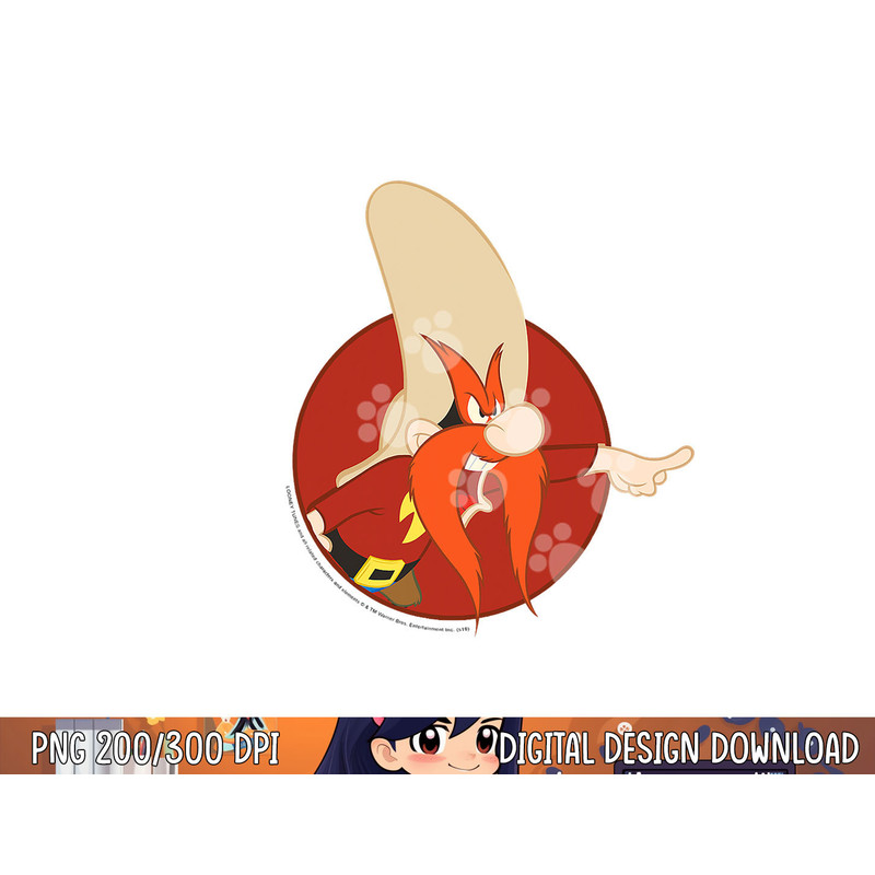 Looney Tunes Yosemite Sam Red Circle Portrait png, sublimation .jpg