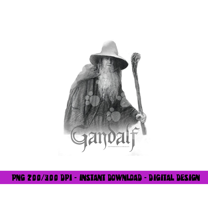 Lord of the Rings Gandalf the Grey Longsleeve T Shirt Long Sleeve  png, sublimation .jpg