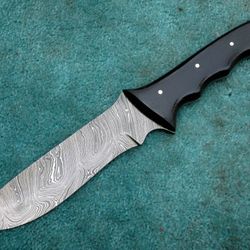Survival Hunting Knife , 12" Custom Hand Made Full Tang Damascus Steel Sole Survival Hunting Knife