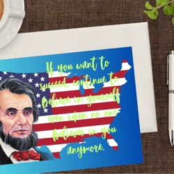 Digital greeting card with the leader Abraham Lincoln