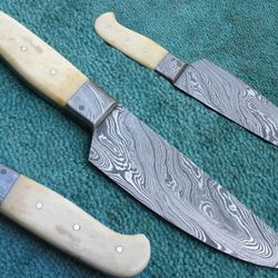 Hunting Knife , 11" Custom Hand Made Damascus Fixed Blade Hunting Knife