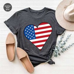 girls fourth of july t shirts, american flag shirt, cute heart graphic tees, patriotic mom vneck shirt, happy 4th of jul