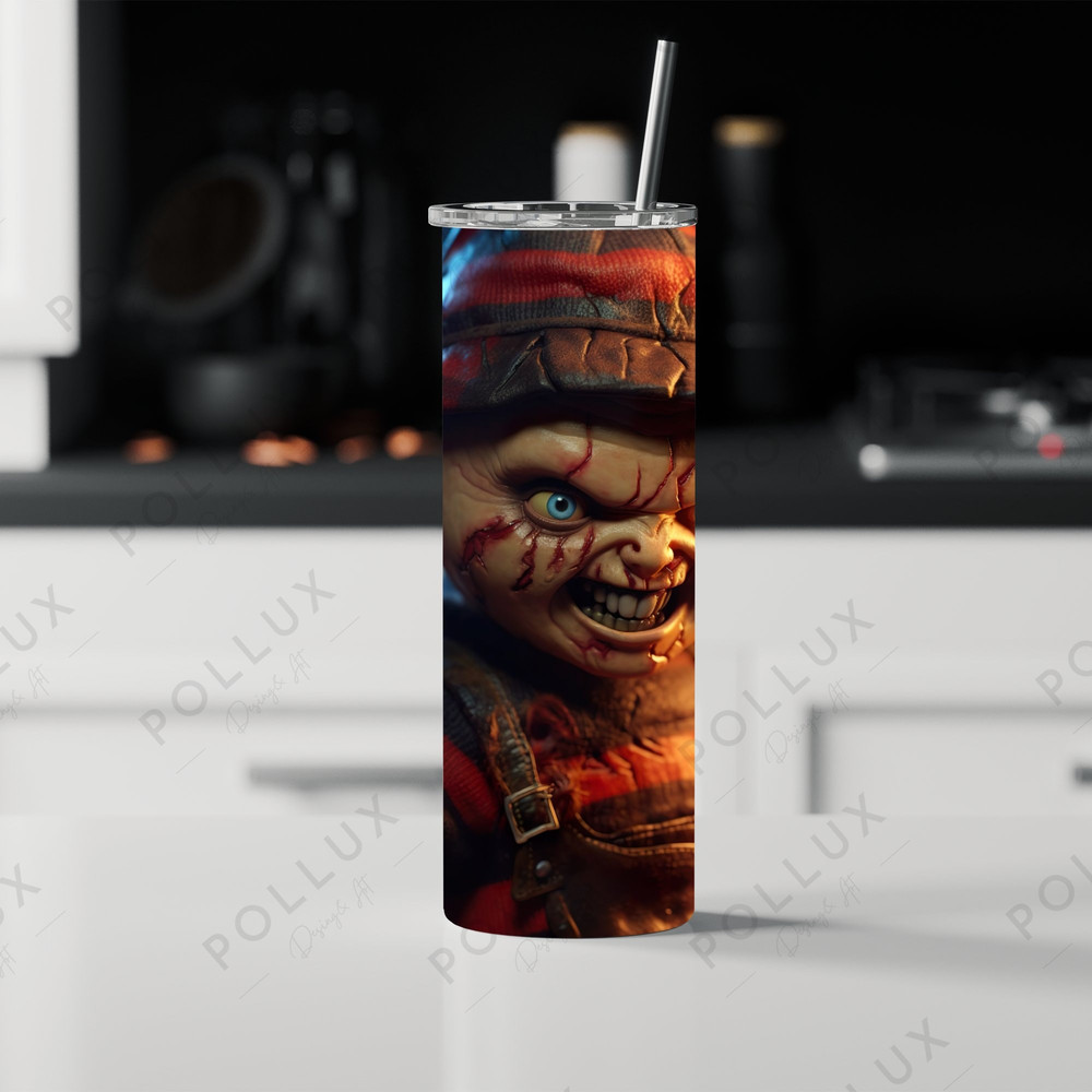 Horror Characters 20oz Skinny Tumbler Sublimation Designs, Horror for StraightTapered Png, Halloween Tumbler PNG File Digital Download-6.jpg