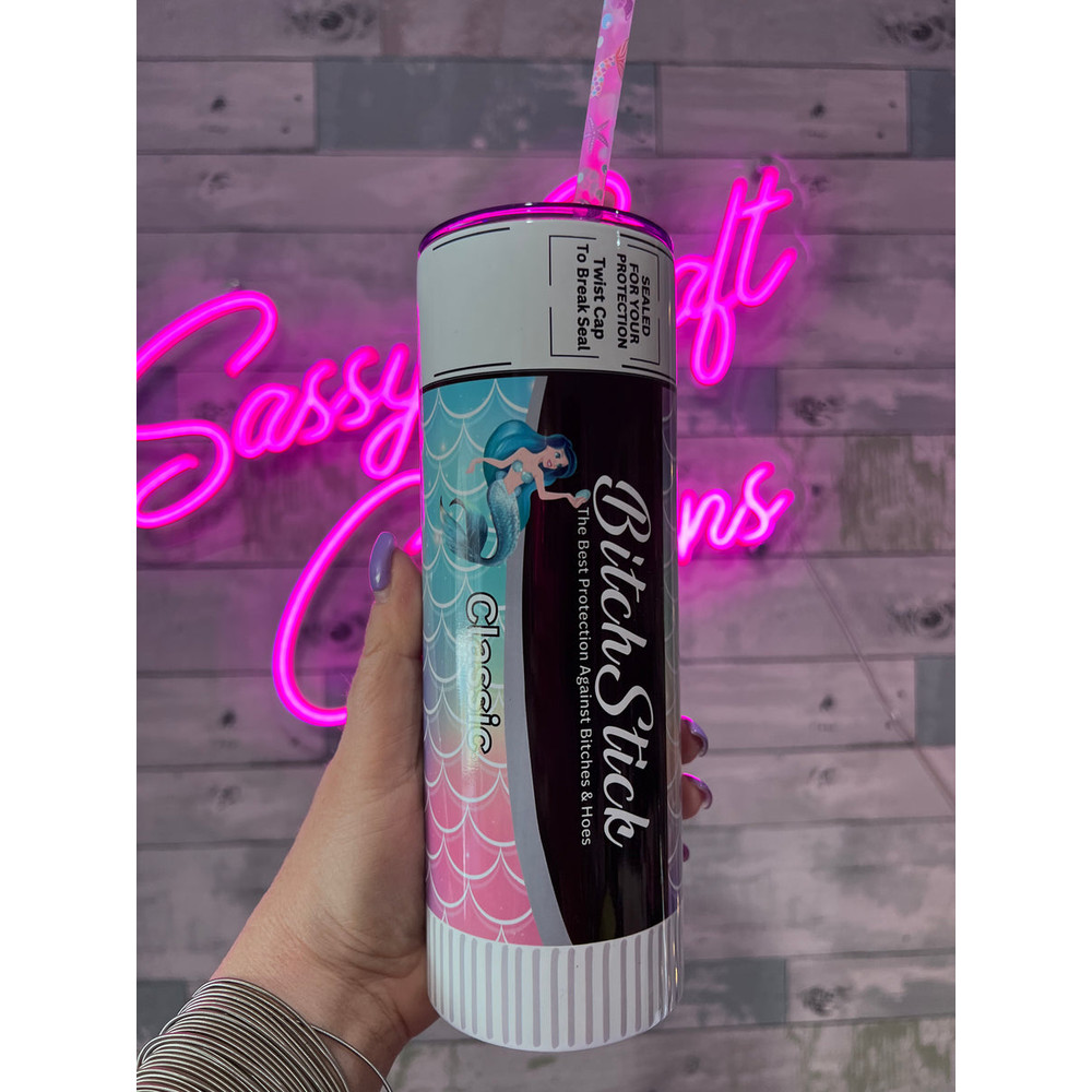 Bitch Stick Chapstick Mermaid Tumbler, Bitch Stick Chapstick Mermaid 20oz Skinny Tumbler, Bitch Stick Chapstick Mermaid 30oz Skinny Tumbler.jpg