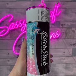 bitch stick chapstick mermaid tumbler, bitch stick chapstick mermaid skinny tumbler