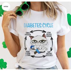 diabetic cat shirt, diabetes awareness graphic tees, gifts for diabetic, diabetes support gifts, diabetes clothing, ribb