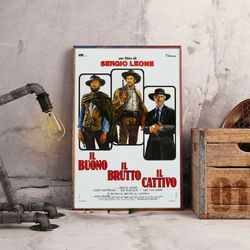 movie poster, the good the bad and the ugly poster, the good the bad and the ugly wall art, movie decoration, home decor