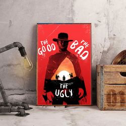 movie decoration, the good the bad and the ugly poster, the good the bad and the ugly wall art, movie poster, home decor