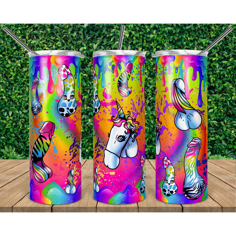 Penis Rainbow Unicorn Tumbler, Penis Rainbow Unicorn 20oz Skinny Tumbler, Penis Rainbow Unicorn 30oz Skinny Tumbler.jpg
