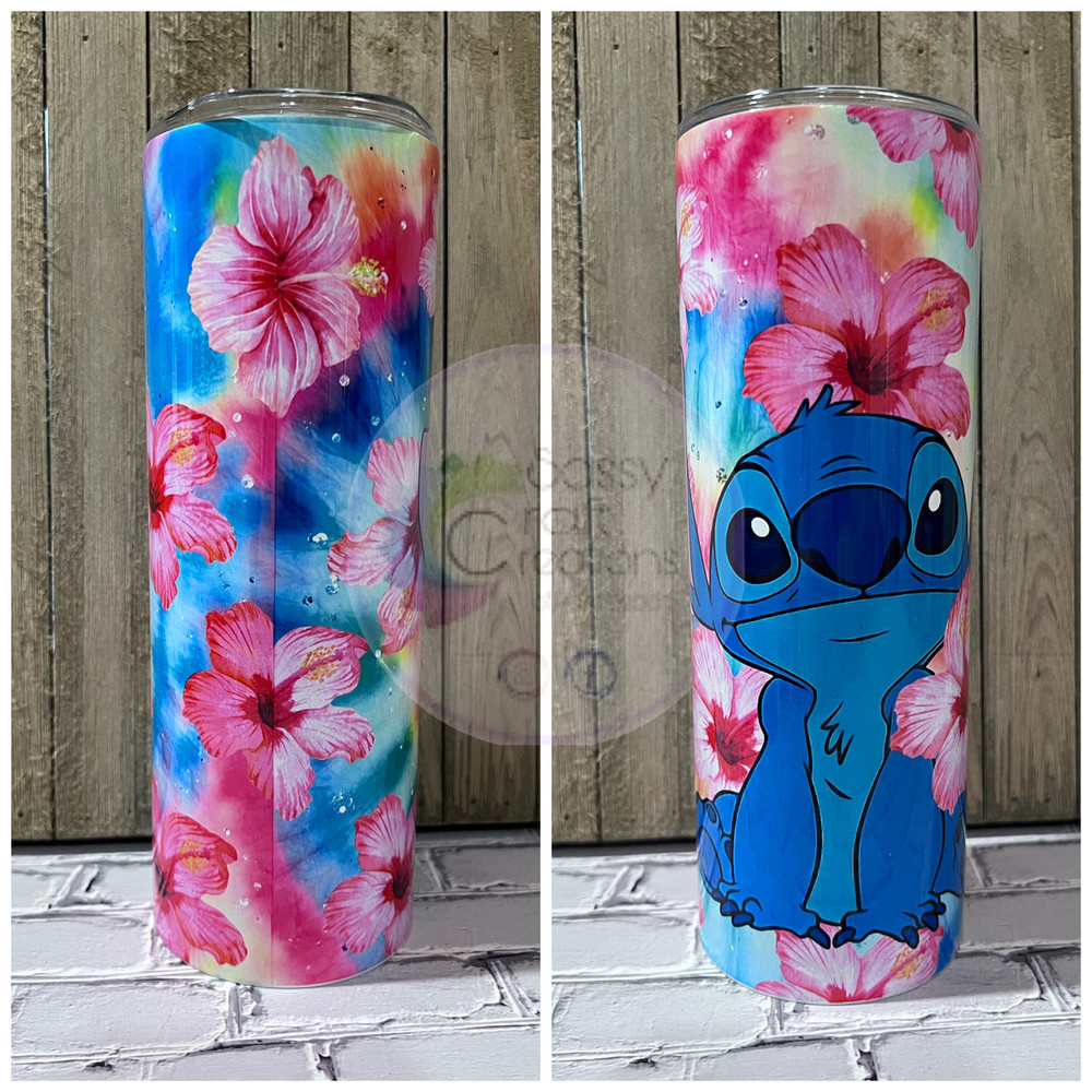 Stitch Floral Tumbler, 20oz skinny tumbler, 30oz skinny tumbler.jpg