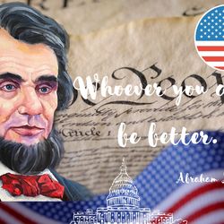 Digital greeting card with the leader Abraham Lincoln