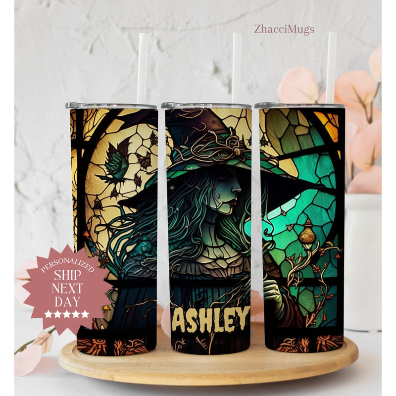 Personalized Witch Tumbler, Halloween Witch Cup, Witch Lover Gift, Spiritual Gifts For Women, Witch Tumbler With Straw Spiritual Tumbler Cup.jpg
