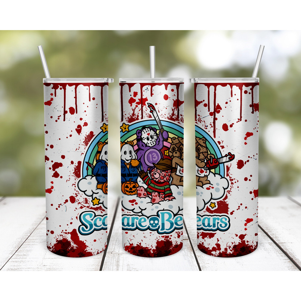 Scare Bears Horror Halloween 20oz Skinny Tumbler.jpg