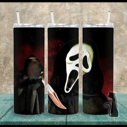scream ghostface tumbler, scream ghostface skinny tumbler