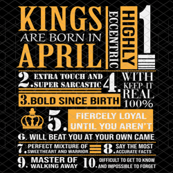 kings are born in april, april girl svg, born i