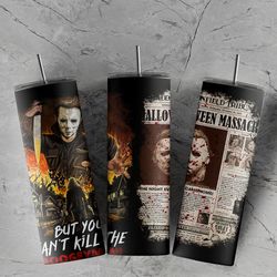skinny horror tumbler, micheal myers wrap 20oz skinny tumbler, halloween wrap for sublimation 30oz skinny tumbler