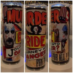 skinny horror tumbler, captain spaulding 20oz skinny tumbler, captain spaulding cup hell devils rejects skinny tumbler