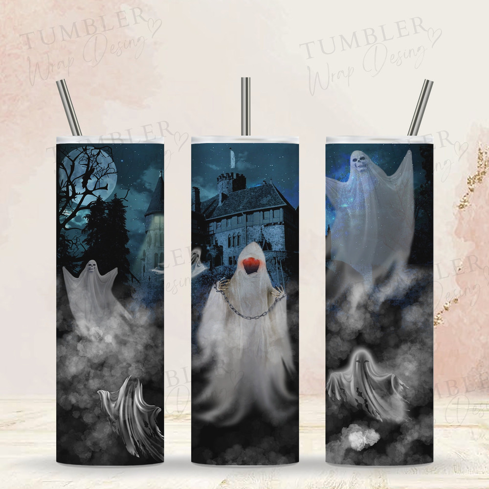 Castle Horror Halloween Tumbler Design - horror png, horror tumbler, horror tumbler png, horror tumbler wrap, horror movie tumbler.jpg
