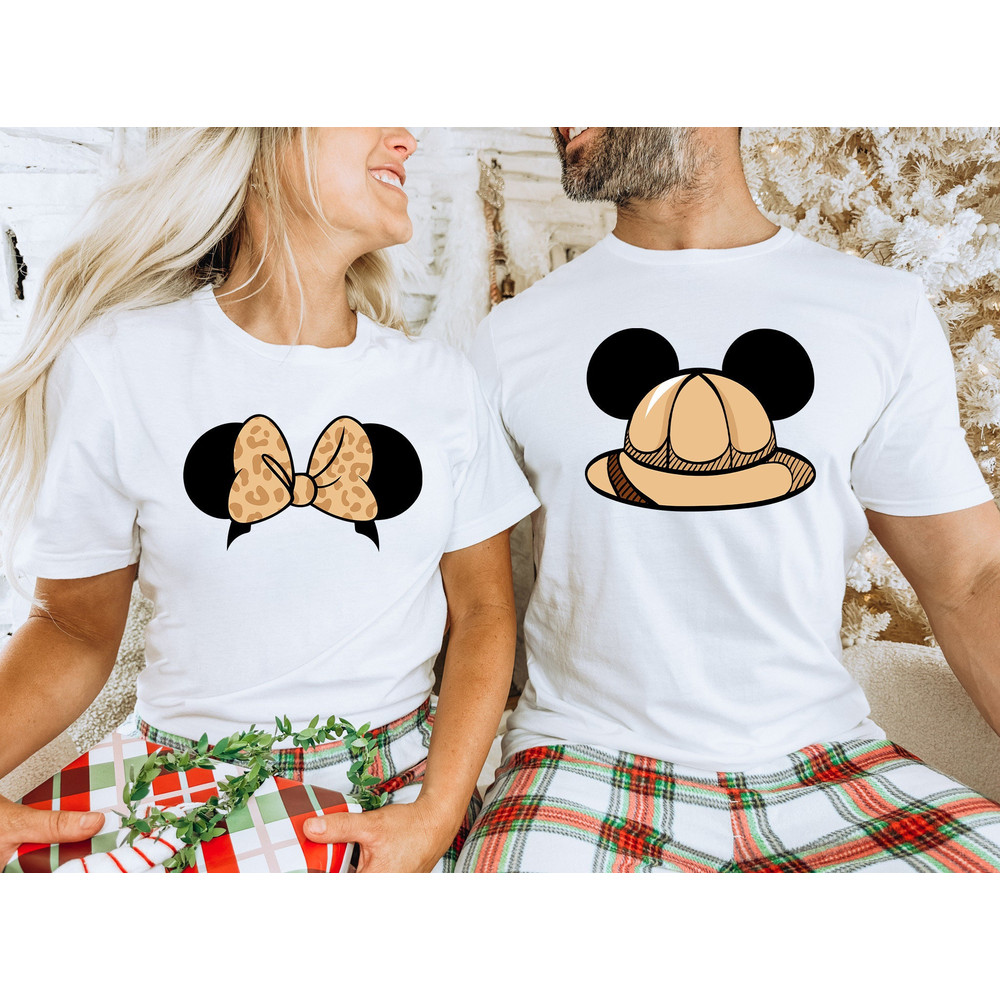 Animal Kingdom Safari hats couple shirts Disney Mickey Minnie safari mode couple shirt, Disney Safari couple shirts, Disney couple tees - 1.jpg