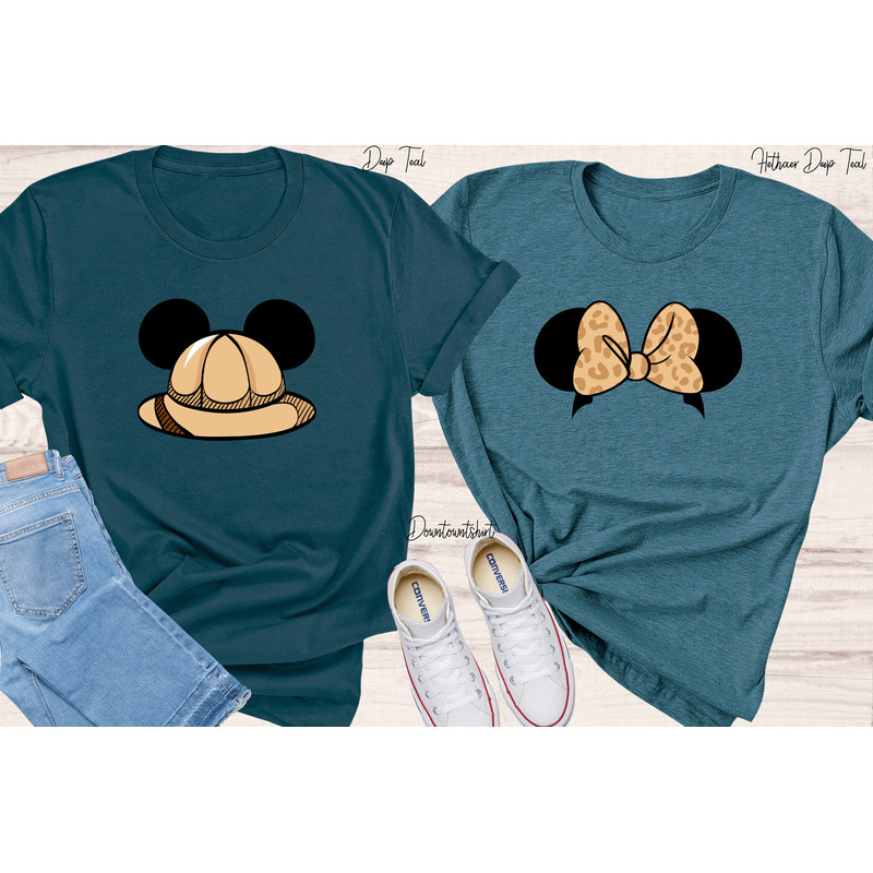 Animal Kingdom Safari hats couple shirts Disney Mickey Minnie safari mode couple shirt, Disney Safari couple shirts, Disney couple tees - 4.jpg