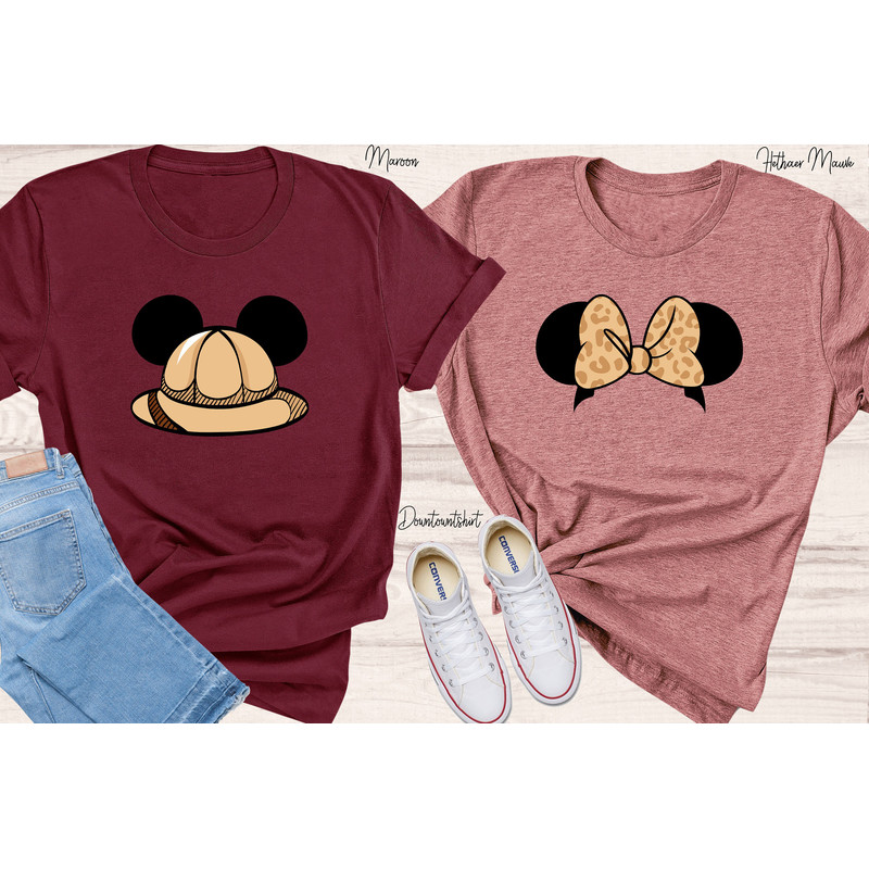 Animal Kingdom Safari hats couple shirts Disney Mickey Minnie safari mode couple shirt, Disney Safari couple shirts, Disney couple tees - 5.jpg