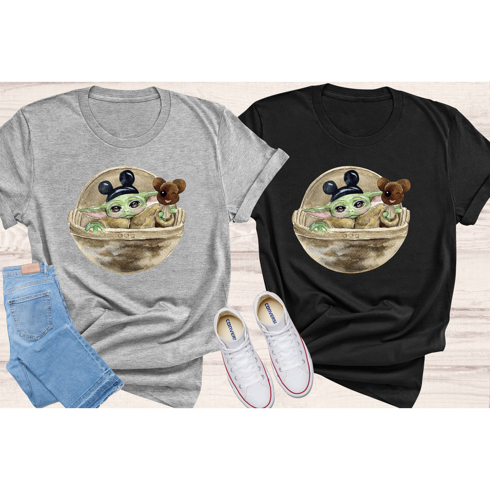 BABY YODA SHIRT - Mickey Mouse Ears Tee Shirt - Disney World Shirts - Baby Yoda Galaxy Tee - Super Soft Cotton Shirt - 2.jpg
