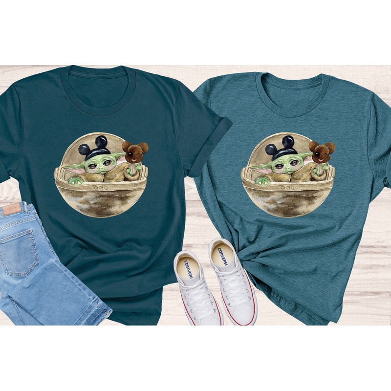 BABY YODA SHIRT - Mickey Mouse Ears Tee Shirt - Disney World Shirts - Baby Yoda Galaxy Tee - Super Soft Cotton Shirt - 3.jpg
