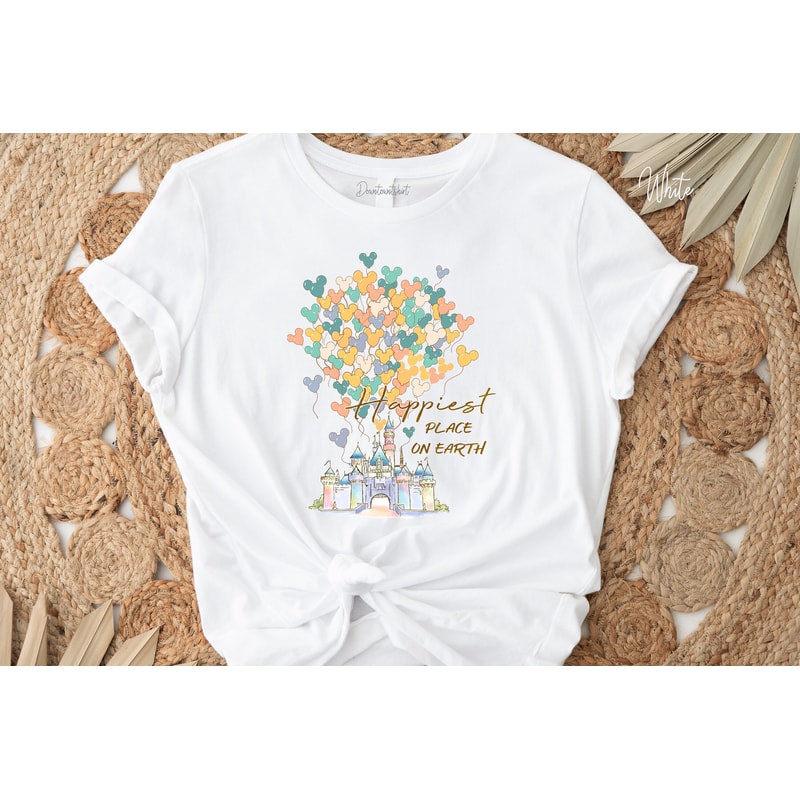 Disney Happiest Place On Earth Shirt, Disneyland Castle Shirt, Disney Trip Shirt, Disney World Shirt, Disney Family Shirt Comfy Colors - 1.jpg