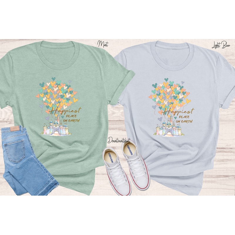 Disney Happiest Place On Earth Shirt, Disneyland Castle Shirt, Disney Trip Shirt, Disney World Shirt, Disney Family Shirt Comfy Colors - 3.jpg