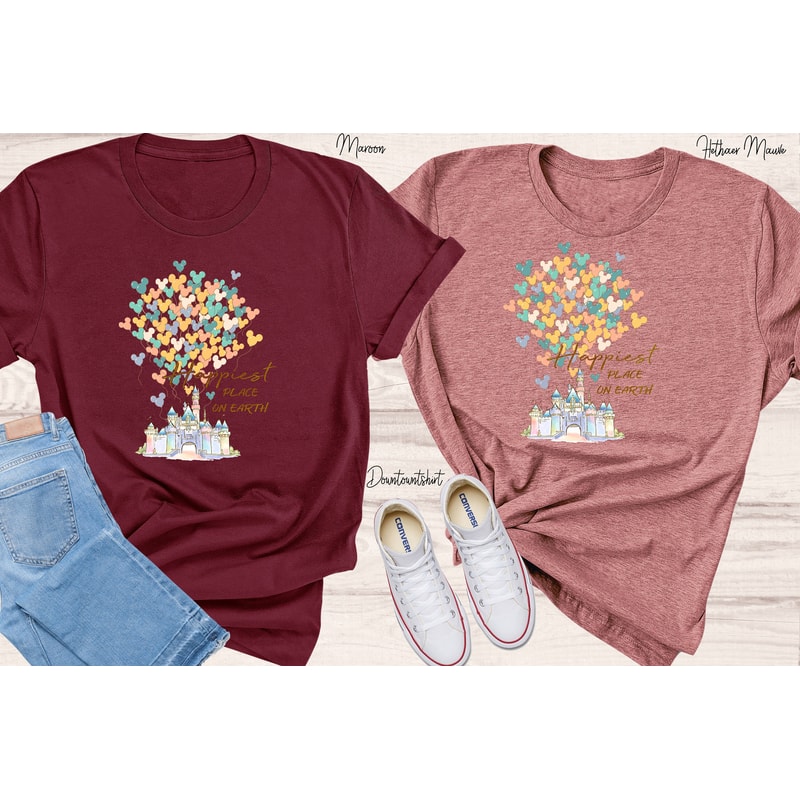 Disney Happiest Place On Earth Shirt, Disneyland Castle Shirt, Disney Trip Shirt, Disney World Shirt, Disney Family Shirt Comfy Colors - 5.jpg