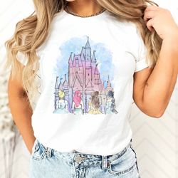 disney princess shirt, watercolor castle disney tee, disney girls trip, princess