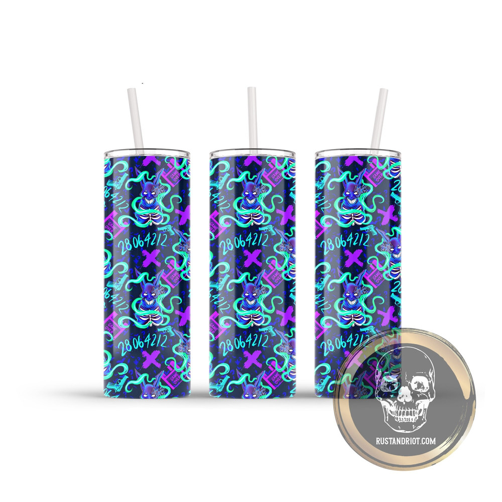 Dark Bunny Tumbler, Horror Tumbler, Horror Fan Gifts, Spooky Tumblers, Tumbler for Men, Tumbler with Straw, Personalized Tumblers, To Go Cup.jpg