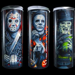skinny horror tumbler, horror halloween 20oz skinny tumbler, wrap sublimation design sublimation 30oz skinny tumbler