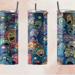 skinny horror tumbler, horror halloween 20oz skinny tumbler, wrap sublimation design instant 30oz skinny tumbler