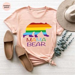 lgbtq mama bear shirt, pride graphic tees, lesbian pride outfit, pride gifts for mom, protect trans kids, rainbow t-shir