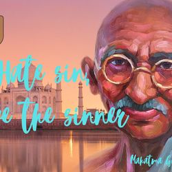 digital greeting card with the leader mahatma gandhi.