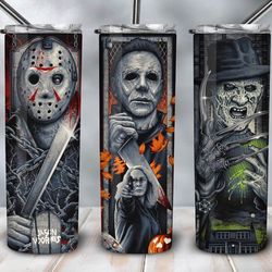 horror skinny tumbler, freddy krueger halloween scary 20oz skinny tumbler, horror halloween cup 30oz skinny tumbler