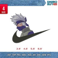 kakashi and swoosh / anime embroidery design/ character design/ embroidery pattern/ design pes dst vp3  format