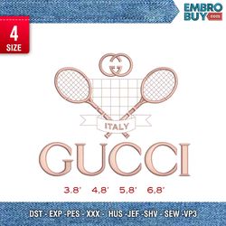 gucci badminton / gucci embroidery design/ logo design/ embroidery pattern/ design pes dst vp3 format