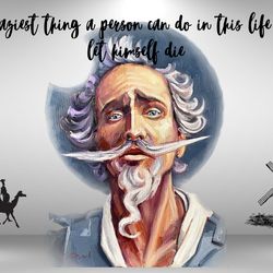 a postcard with the don quixote
