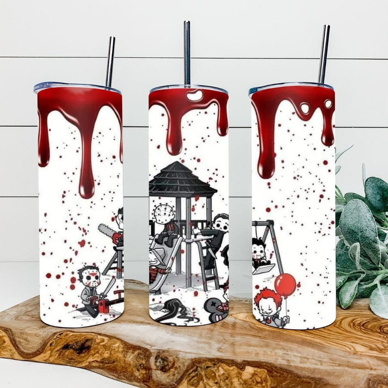 Halloween Horror Movie 20oz Skinny Stainless Steel Tumbler.jpg