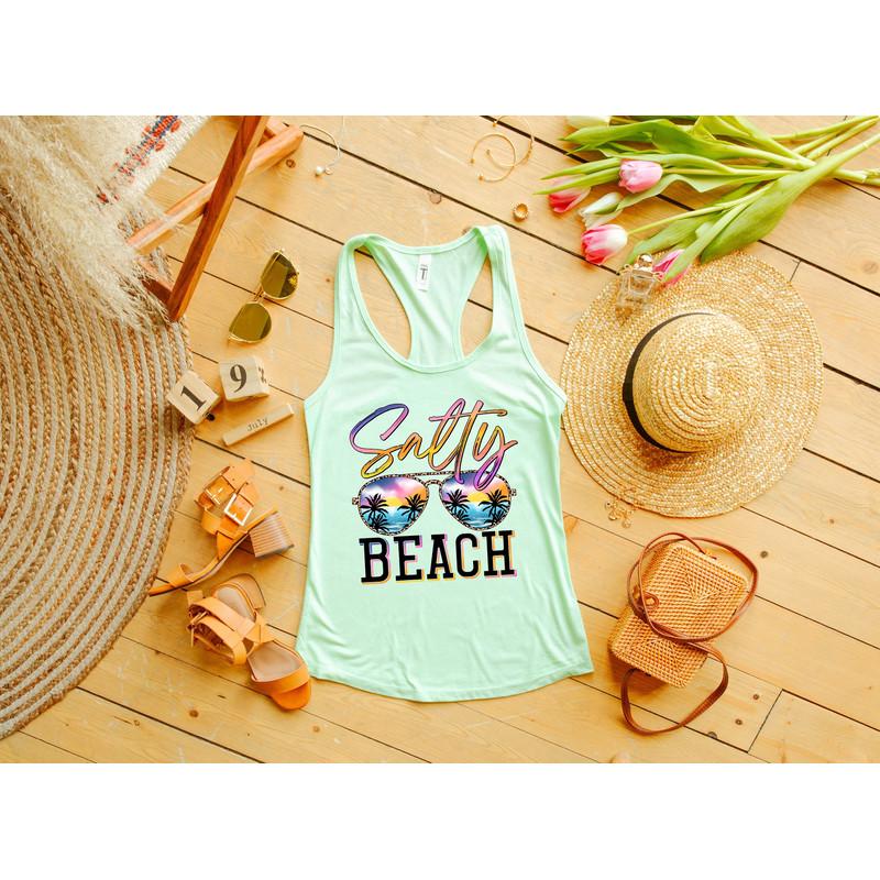 Salty Beach Shirt, Summer Shirt, Beach Party T-Shirt, Summer Vibes Shirt For Women, Palm Tshirt, Beach T Shirt, Summer Tee, Beach Shirt - 2.jpg