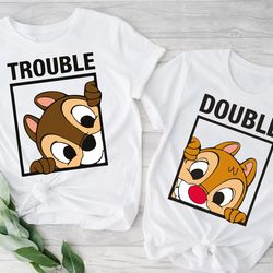 chip and dale shirt, double trouble shirt, couple shirts, family shirts, couple