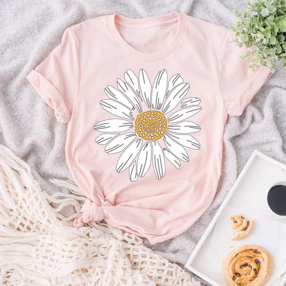Daisy Shirt, Wildflower Shirt, Boho Shirt, Floral T-shirt Gift, Birth Month Flower, Gift For Sister, Summer Shirt, Women Shirt, Flower Shirt - 1.jpg