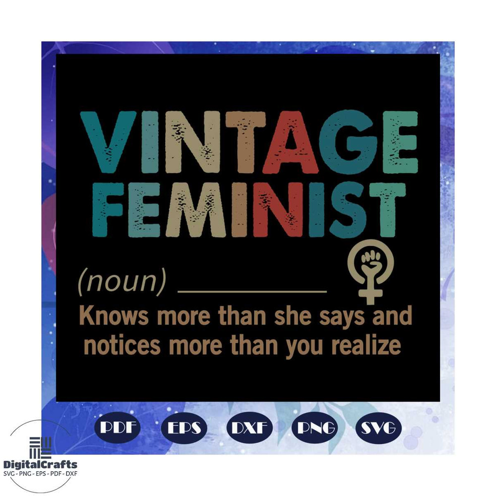 Vintage Feminist Svg Vintage Feminist Definition Svg Feminist Svg Girl Power svg Files For Silho