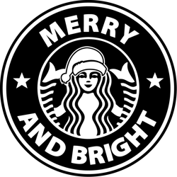 merry and bright starbucks svg, christmas starbucks svg