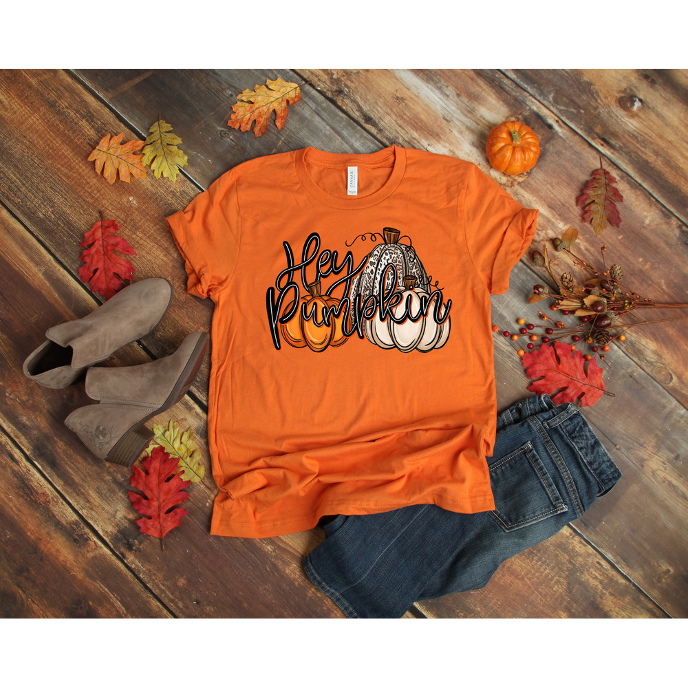 Hey Pumpkin, Hello Pumpkin, Fall Shirt, Pumpkin Shirt, Fall Women, Fall Tshirts, Retro Shirt, Thanksgiving Shirts, Leopard Pumpkin - 2.jpg