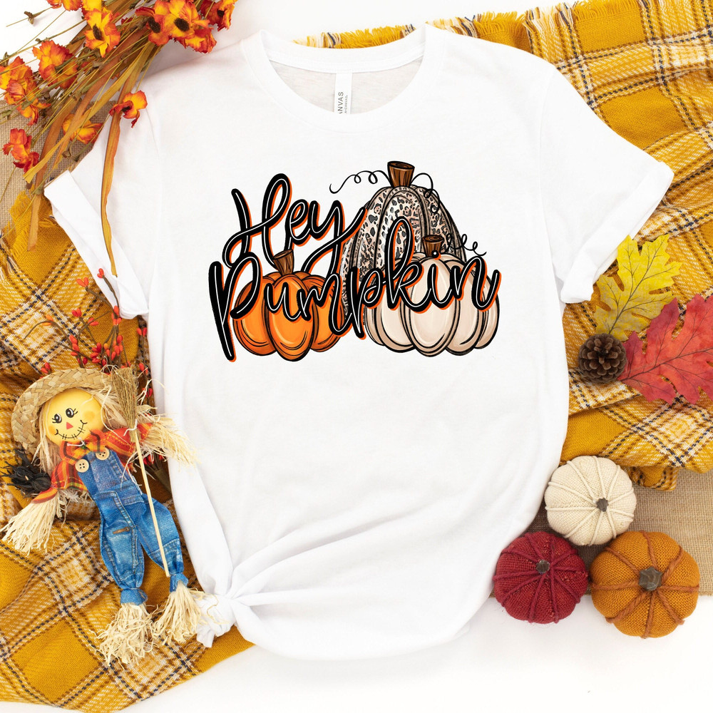Hey Pumpkin, Hello Pumpkin, Fall Shirt, Pumpkin Shirt, Fall Women, Fall Tshirts, Retro Shirt, Thanksgiving Shirts, Leopard Pumpkin - 3.jpg